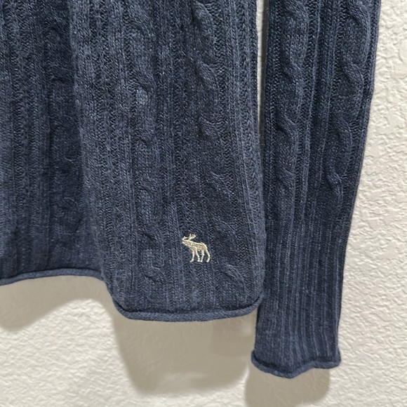 Y2K Vintage Abercrombie & Fitch Babydoll Sweater Top Sz L Cable Knit Bella Swan - Picture 2 of 11